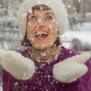 Пуховые варежки