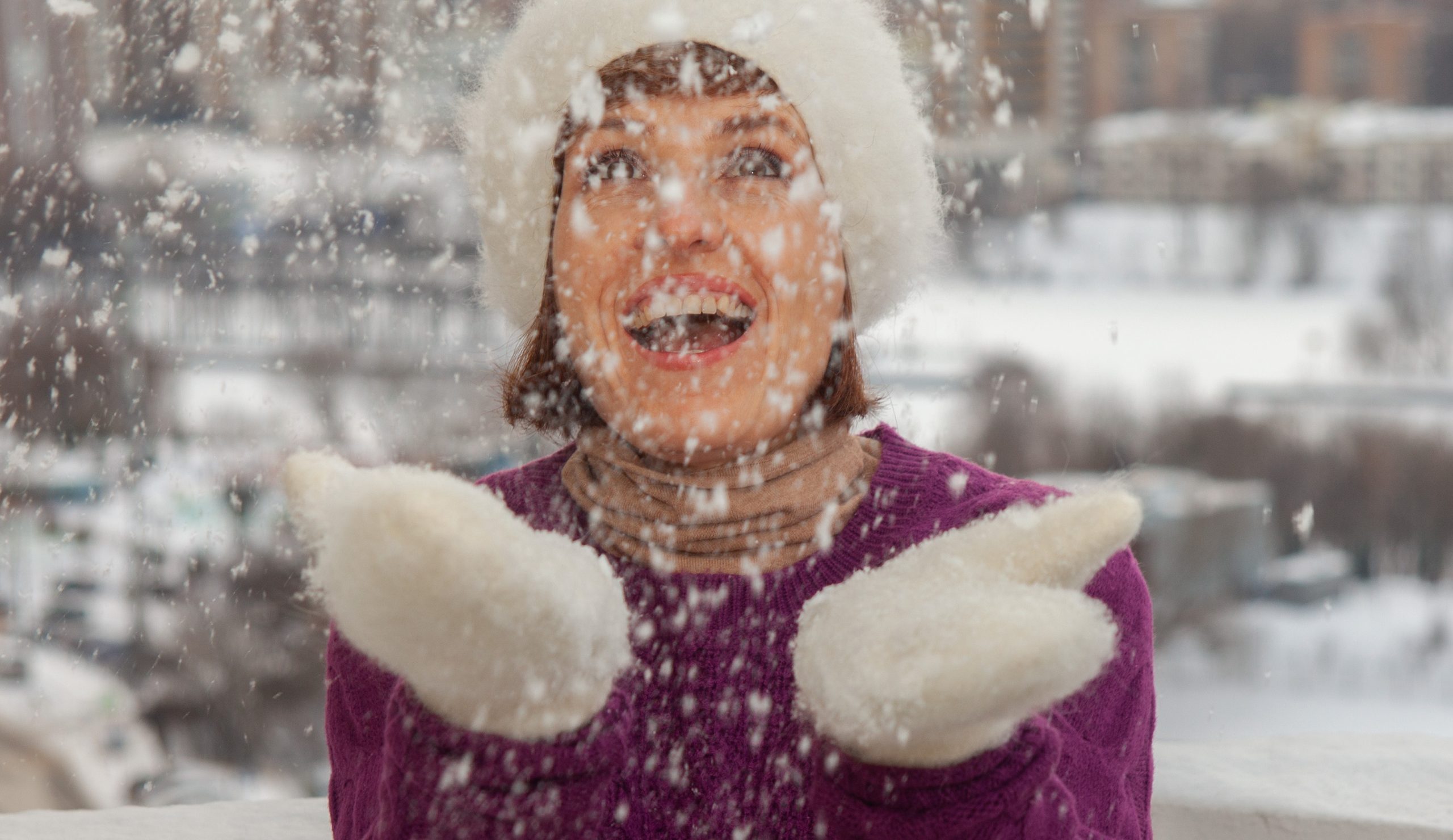 Пуховые варежки