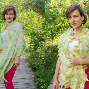 Палантины "Флора" на ситце и шелковом одеяле