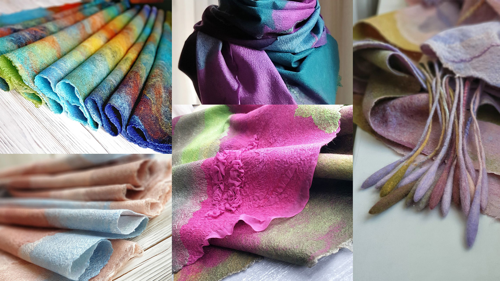 Татьяна Сухопарова. Тонко, нежно, роскошно: валяем палантины из шерсти и шёлка