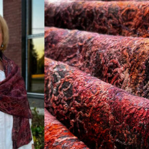 Татьяна Сухопарова. Шарфы-палантины "Арт-микс" с волокнами и пряжей